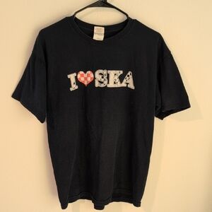 I ♥ SKA Black Graphic Men's T‑Shirt Vintage Reel Big Fish Men's Large L